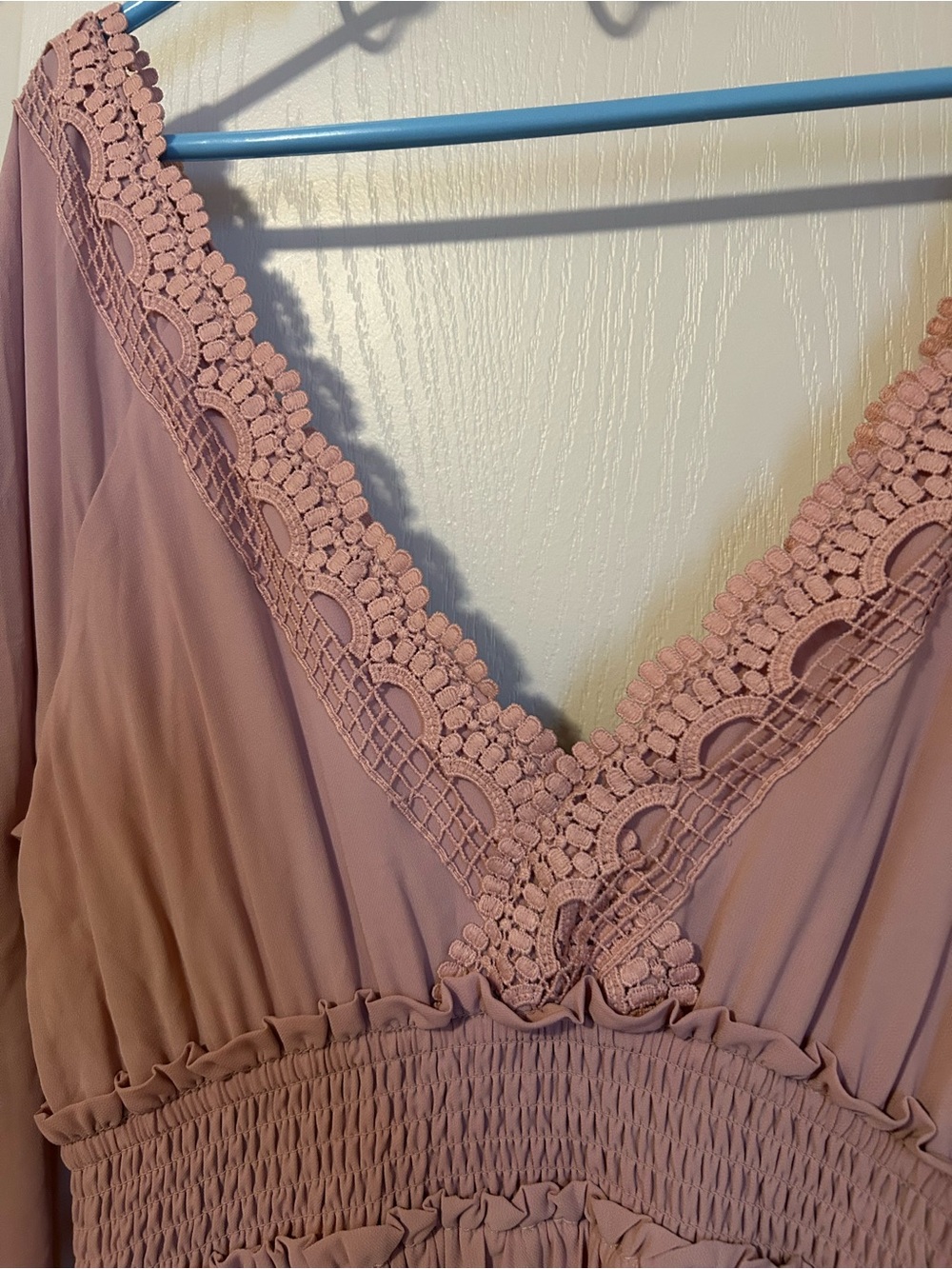 Baltic Born Dusty Rose V-Neck Ruffle Maxi Dress - Picture 3 of 7